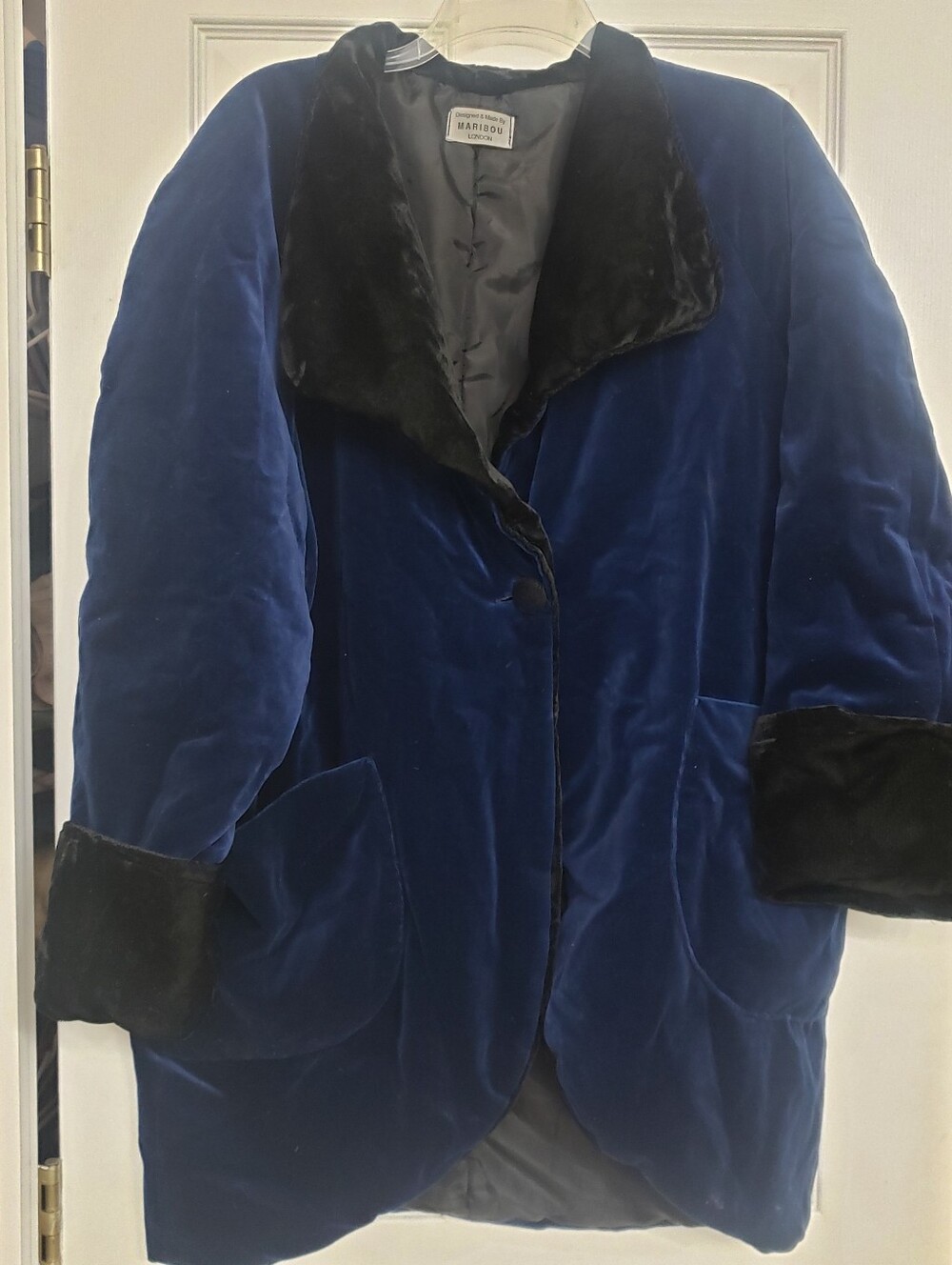 Vintage Maribou Of London Eduardian Boutique Velvet Coat